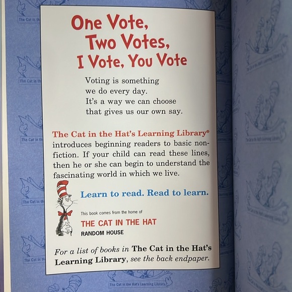 One Vote, Two Votes, I Vote, You Vote (The Cat in the Hat's Learning Lib… - Picture 5 of 5